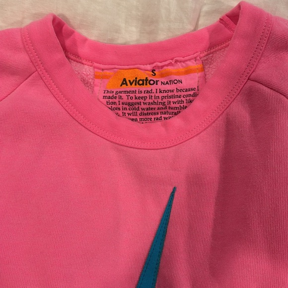 COPY - Neon pink aviator nation bolt sweatshirt - Picture 2 of 4